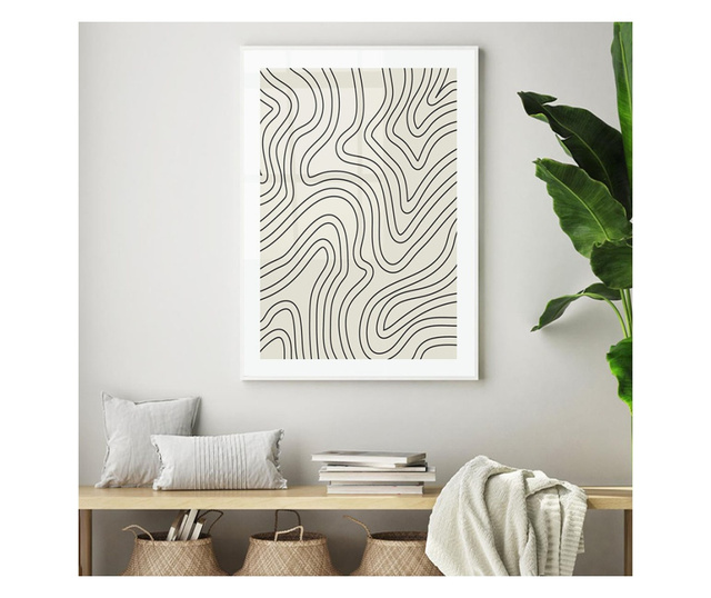 Uokvireni Plakati, Lines, 60x40 cm, Bijeli okvir