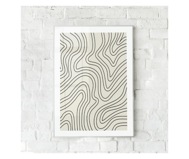 Uokvireni Plakati, Lines, 21 x 30 cm, Bijeli okvir