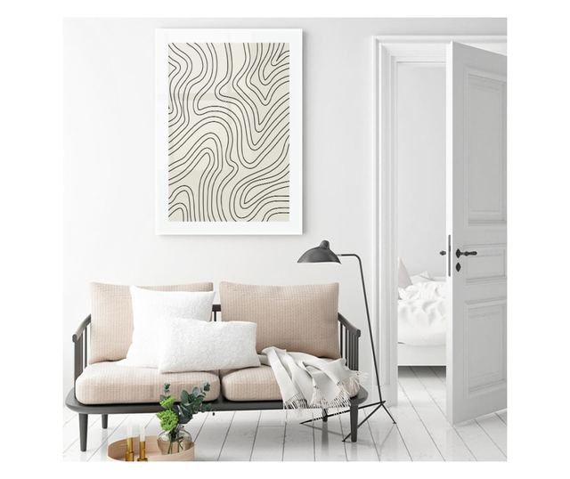 Uokvireni Plakati, Lines, 60x40 cm, Bijeli okvir