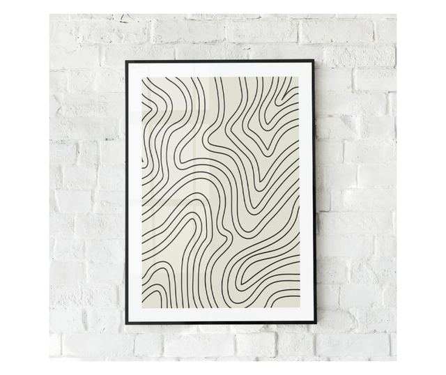 Uokvireni Plakati, Lines, 80x60 cm, Črn okvir