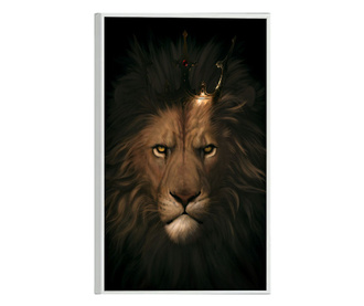 Uokvireni Plakati, Lion in The Crown, 80x60 cm, Bijeli okvir
