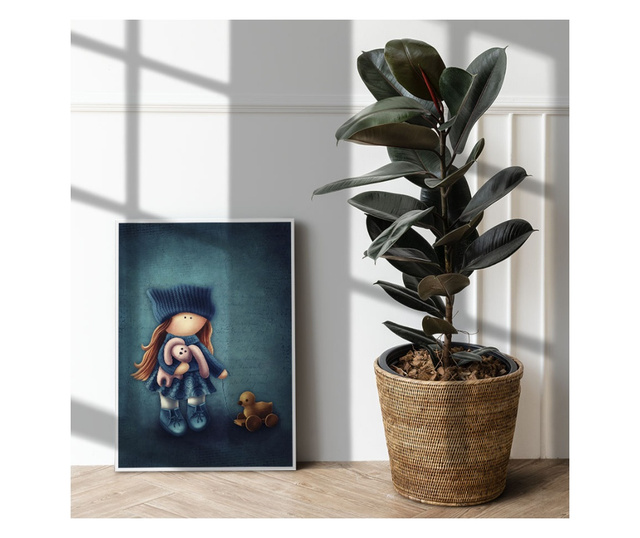Uokvireni Plakati, Little Girl With Toys, 42 x 30 cm, Bijeli okvir