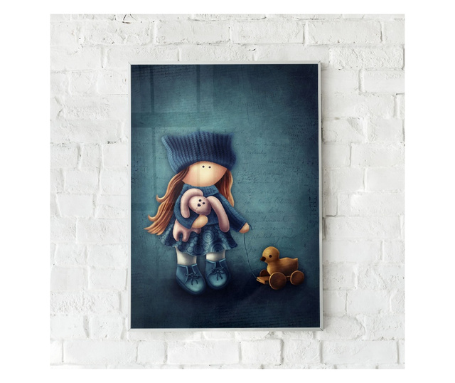 Uokvireni Plakati, Little Girl With Toys, 21 x 30 cm, Bijeli okvir