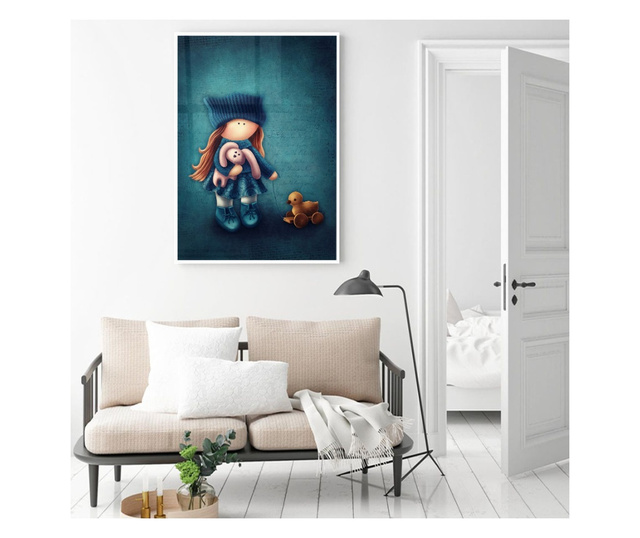 Uokvireni Plakati, Little Girl With Toys, 42 x 30 cm, Bijeli okvir