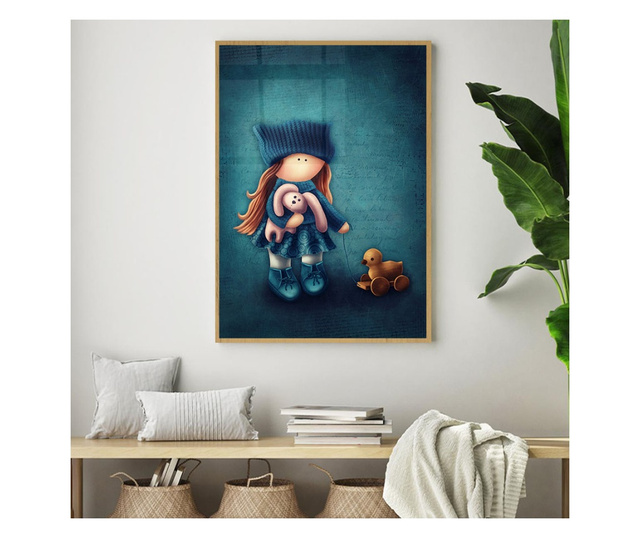 Uokvireni Plakati, Little Girl With Toys, 21 x 30 cm, Zlatni okvir