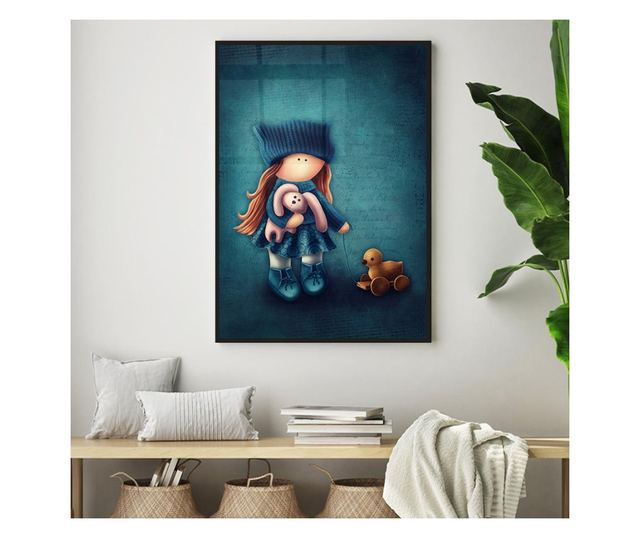 Uokvireni Plakati, Little Girl With Toys, 21 x 30 cm, Črn okvir
