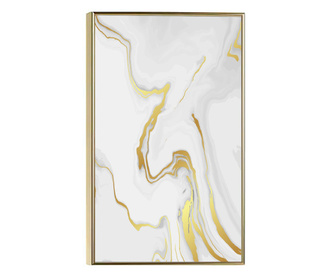 Uokvireni Plakati, Luxury Golden Marble, 80x60 cm, Zlatni okvir