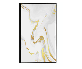 Uokvireni Plakati, Luxury Golden Marble, 42 x 30 cm, Črn okvir