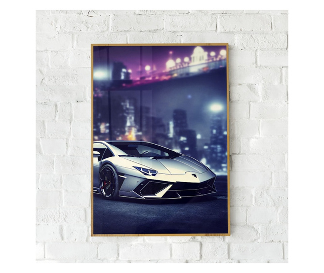 Uokvireni Plakati, Luxury Lamborghini, 50x 70 cm, Zlatni okvir