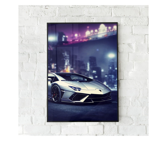 Uokvireni Plakati, Luxury Lamborghini, 50x 70 cm, Črn okvir