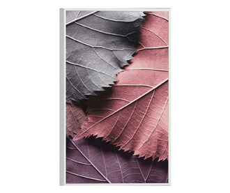 Plakat w ramce, Macro Color Leaves, 60x40 cm, biała ramka