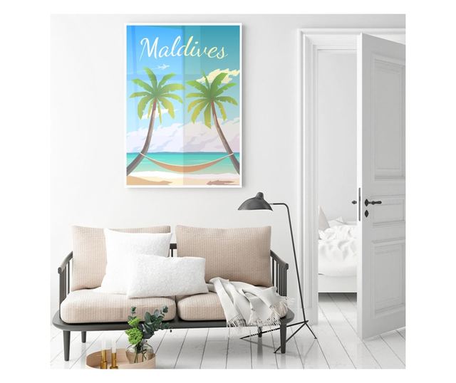 Uokvireni Plakati, Maldives, 21 x 30 cm, Bijeli okvir