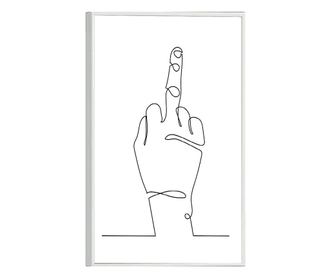Uokvireni Plakati, Middle Finger, 80x60 cm, Bijeli okvir