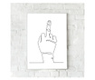 Uokvireni Plakati, Middle Finger, 80x60 cm, Bijeli okvir