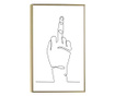 Uokvireni Plakati, Middle Finger, 80x60 cm, Zlatni okvir