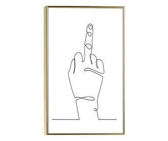 Uokvireni Plakati, Middle Finger, 21 x 30 cm, Zlatni okvir