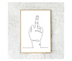 Uokvireni Plakati, Middle Finger, 80x60 cm, Zlatni okvir