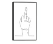 Uokvireni Plakati, Middle Finger, 80x60 cm, Črn okvir