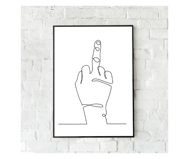 Uokvireni Plakati, Middle Finger, 80x60 cm, Črn okvir
