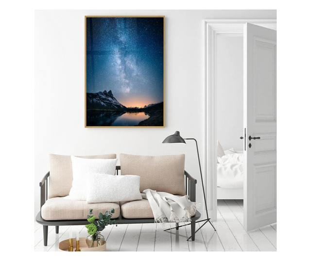 Plakat w ramce, Milky Way Glowing, 60x40 cm, złota rama