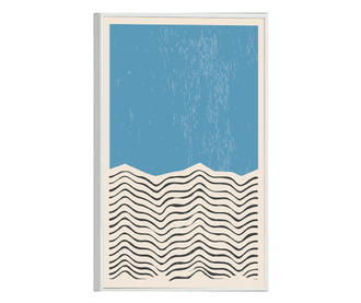Uokvireni Plakati, Minimal Blue Stripes, 21 x 30 cm, Bijeli okvir
