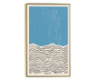 Uokvireni Plakati, Minimal Blue Stripes, 80x60 cm, Zlatni okvir
