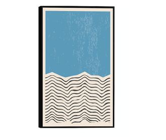 Uokvireni Plakati, Minimal Blue Stripes, 80x60 cm, Črn okvir