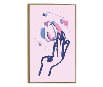 Plakat w ramce, Minimal Floating Hand, 80x60 cm, złota rama