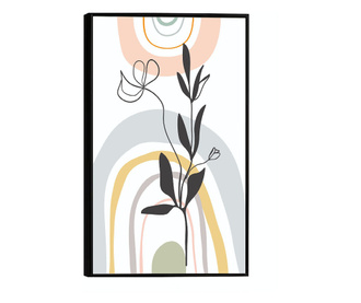 Plakat w ramce, Minimal Flower Branch, 80x60 cm, czarna ramka