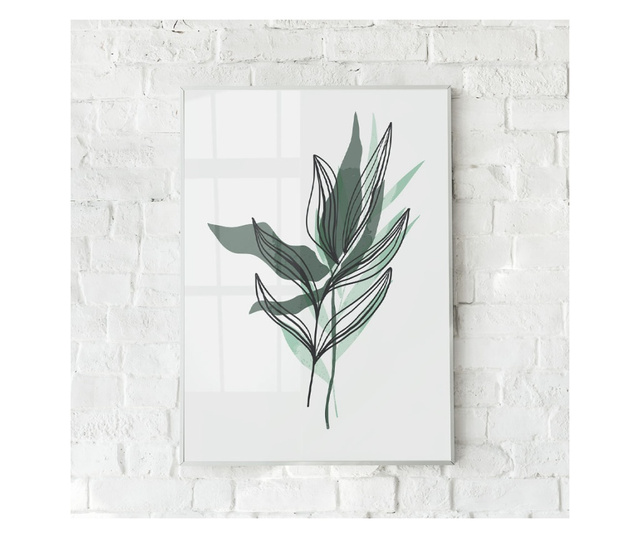 Uokvireni Plakati, Minimal Grass Art, 80x60 cm, Bijeli okvir