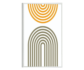 Uokvireni Plakati, MInimal Half Circles, 50x 70 cm, Bijeli okvir