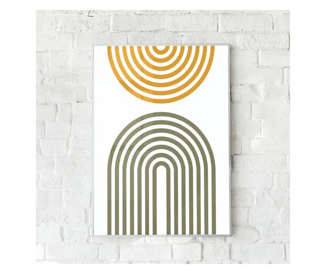 Uokvireni Plakati, MInimal Half Circles, 60x40 cm, Bijeli okvir