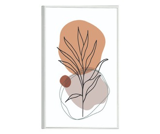 Uokvireni Plakati, Minimal Leaf Art, 80x60 cm, Bijeli okvir
