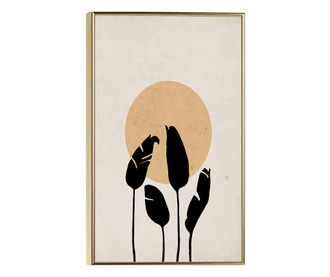Plakat w ramce, Minimal Leaves, 80x60 cm, złota rama