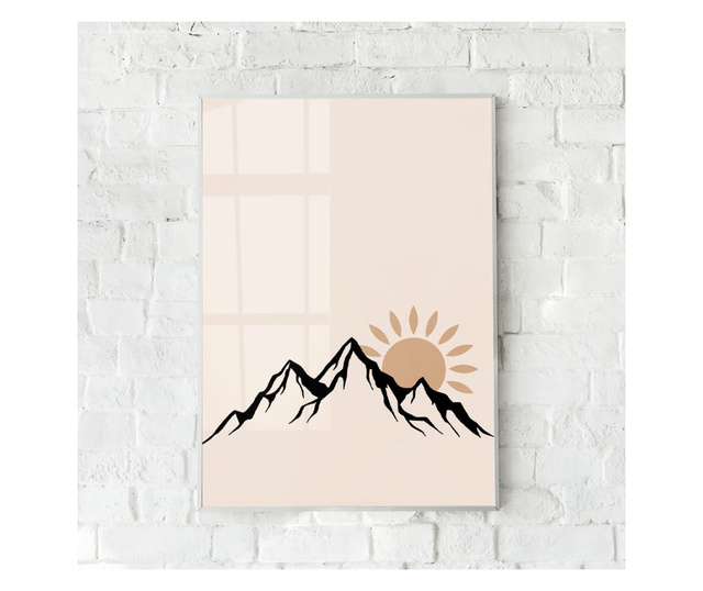 Plakat w ramce, Minimal Mountain, 21 x 30 cm, biała ramka