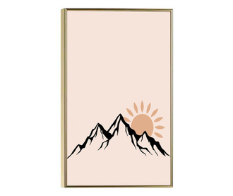 Plakat w ramce, Minimal Mountain, 42 x 30 cm, złota rama