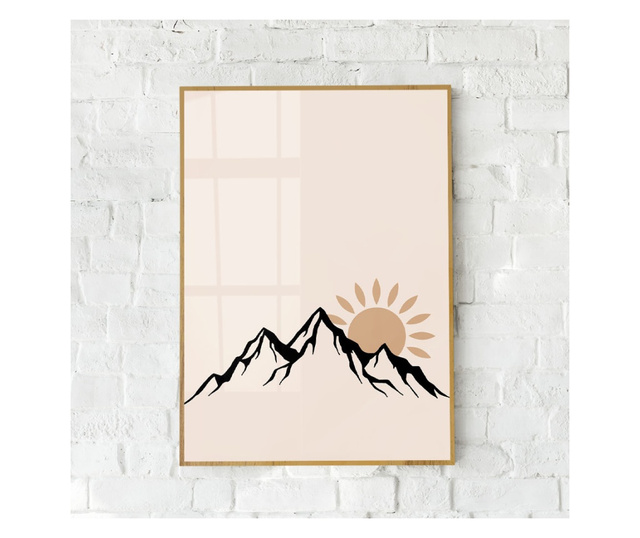 Plakat w ramce, Minimal Mountain, 42 x 30 cm, złota rama