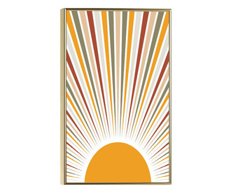 Plakat w ramce, MInimal Sun Rays, 42 x 30 cm, złota rama