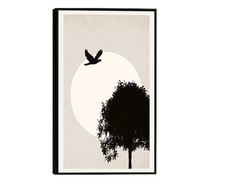 Plakat w ramce, Minimal Tree, 21 x 30 cm, czarna ramka