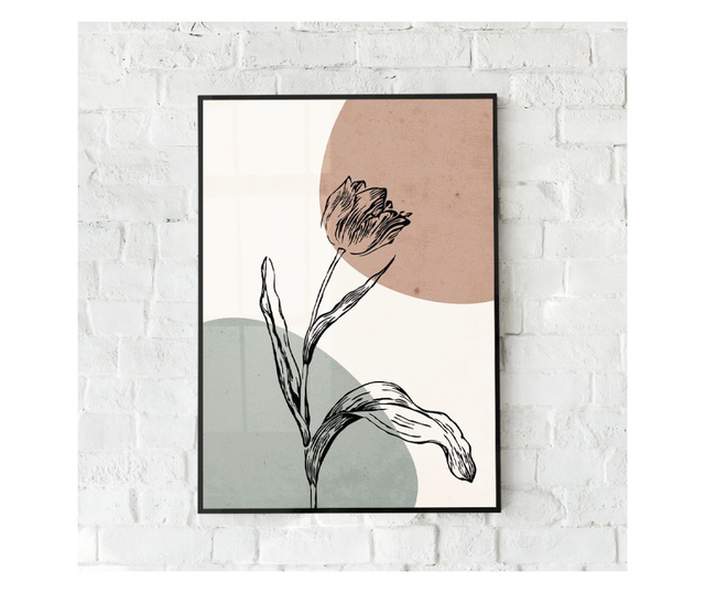 Plakat w ramce, Minimalist Flower, 50x 70 cm, czarna ramka