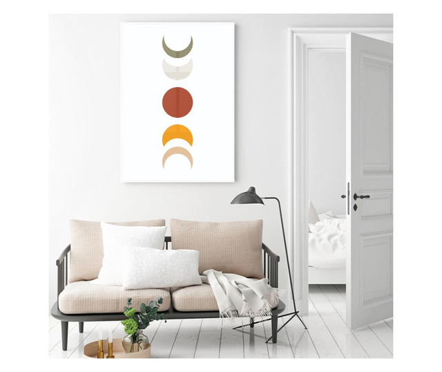 Plakat w ramce, MInimalist Moons, 50x 70 cm, biała ramka