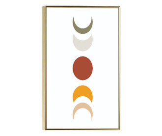 Plakat w ramce, MInimalist Moons, 42 x 30 cm, złota rama