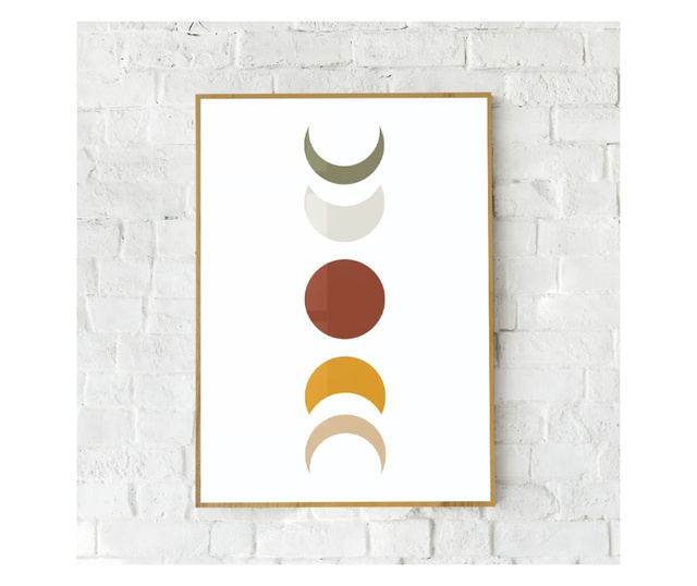 Plakat w ramce, MInimalist Moons, 50x 70 cm, złota rama