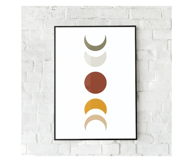 Plakat w ramce, MInimalist Moons, 42 x 30 cm, czarna ramka