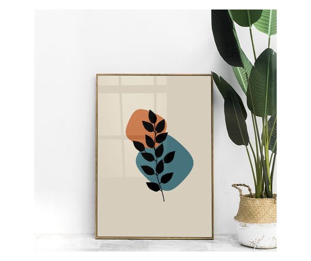 Uokvireni Plakati, Minimalist Plant 1, 21 x 30 cm, Zlatni okvir