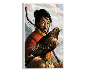 Plakat w ramce, Mongol Warrior, 60x40 cm, biała ramka