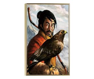 Uokvireni Plakati, Mongol Warrior, 42 x 30 cm, Zlatni okvir