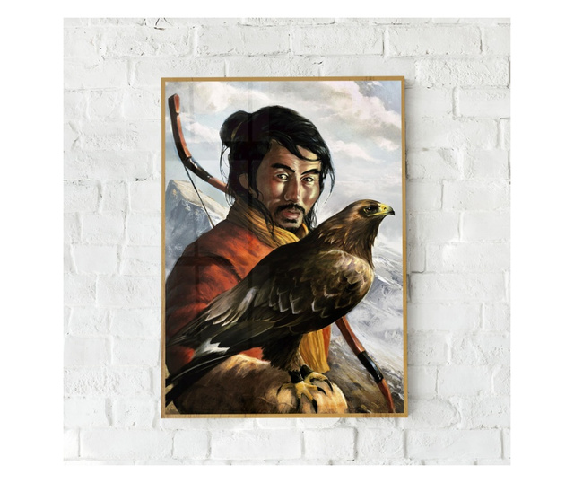 Uokvireni Plakati, Mongol Warrior, 42 x 30 cm, Zlatni okvir