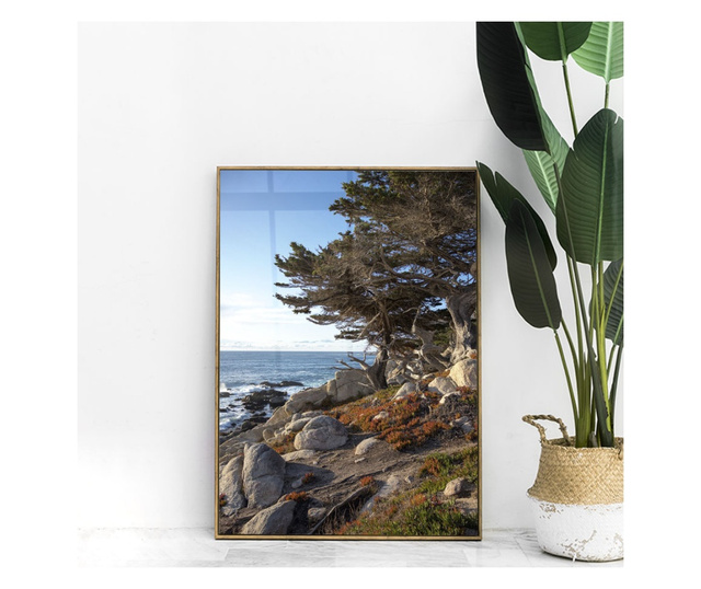 Plakat w ramce, Monterey California, 21 x 30 cm, złota rama