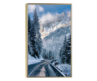 Uokvireni Plakati, Mountain Roads, 80x60 cm, Zlatni okvir